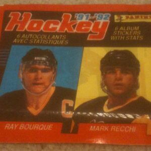 1991 Panini Unopened (with 6 stickers inside) NHL Bourque sticker pack