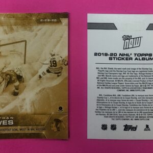 2019 Topps NOW Week 22- GOLD CHASE #194G- Jonathan Toews (1 of 61) *Error sticker as they spelled "Toews" as "Towes"