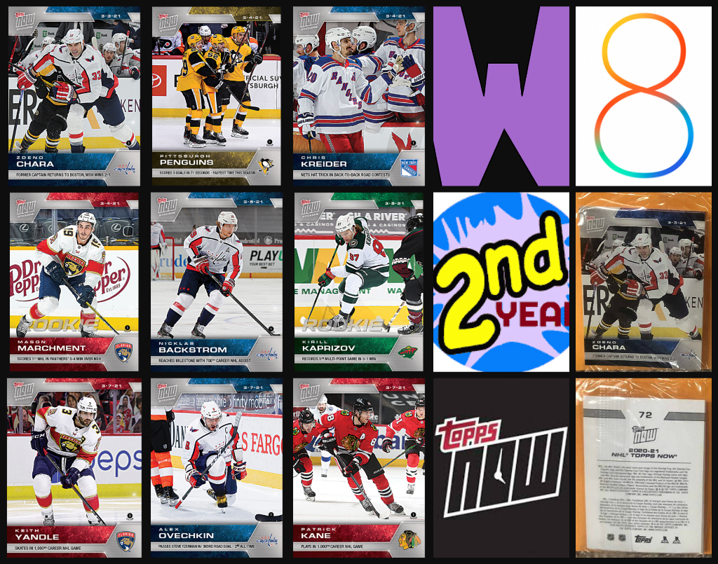 2020-21 TOPPS NOW Week 8 (Chara Top) Sticker Sealed Cellophane (No Gold) Package 64-72 (1 of 353)
