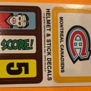 1979 Topps Hockey Insert Sticker Montreal Canadiens Score Version