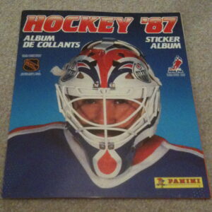1987 Panini NHL Hockey Sticker Album Grant Fuhr Cover