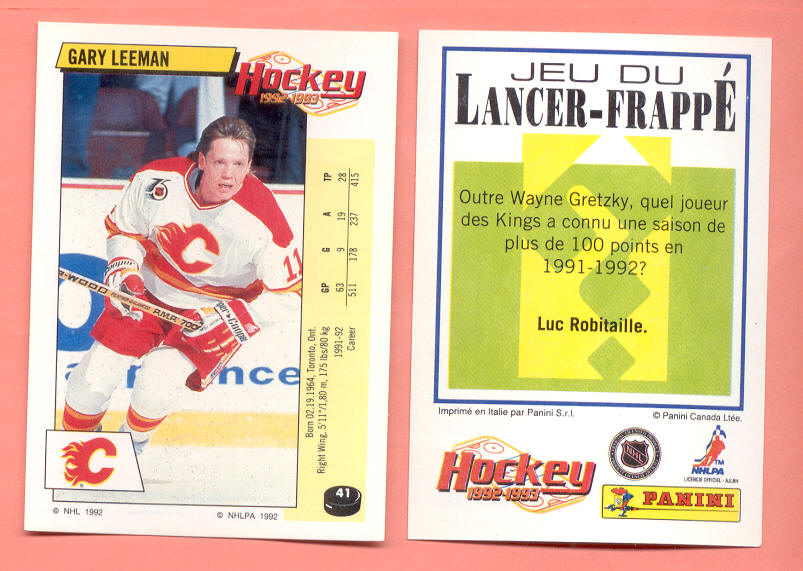 1992 PANINI French #41-Gary Leeman