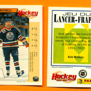 1992 PANINI French #109-Bernie Nicholls