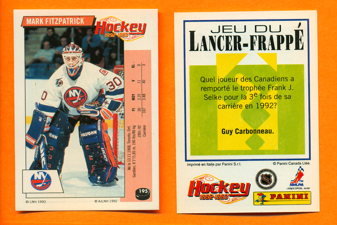 1992 PANINI French #195-Mark Fitzpatrick