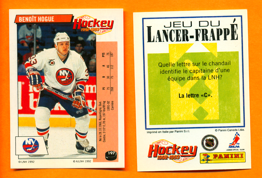 1992 PANINI French #197-Benoit Hogue