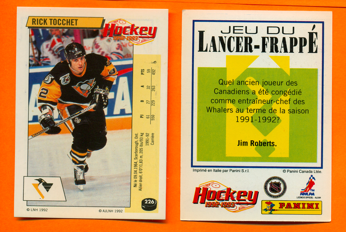 1992 PANINI French #226-Rick Tocchet