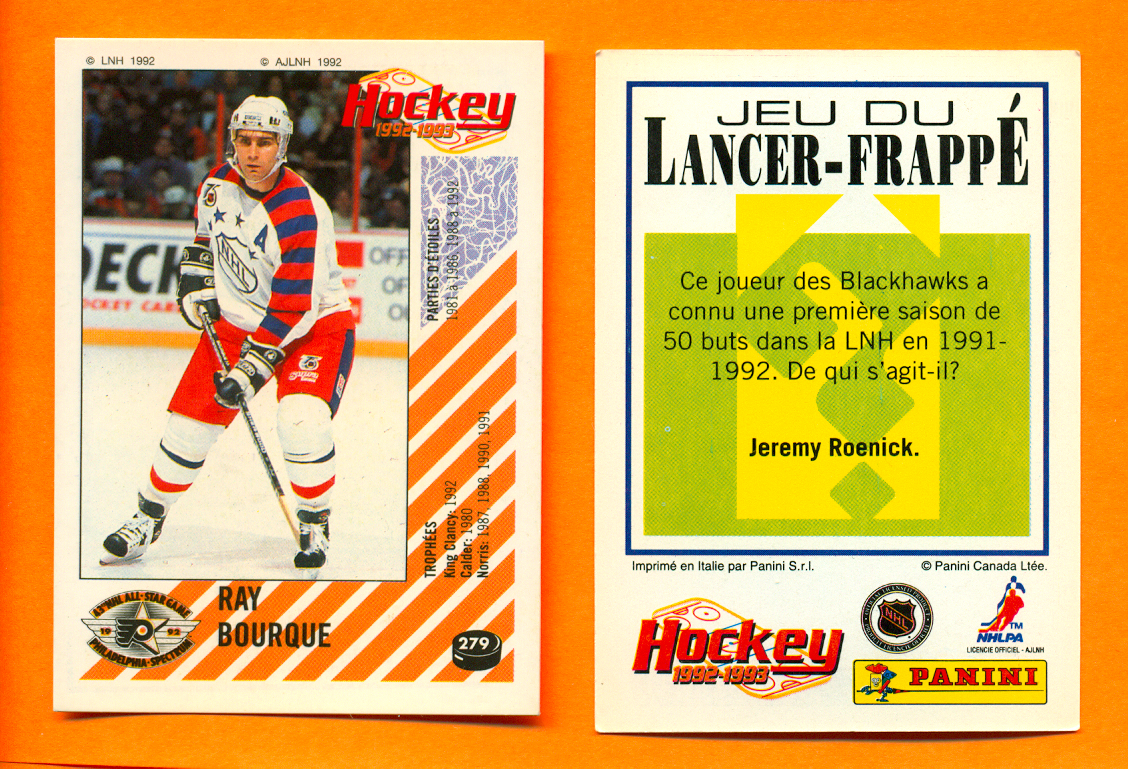 1992 PANINI French #279-Ray Bourque