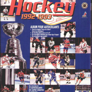 1992 French Panini NHL Hockey Sticker Album Joe Sakic Cover