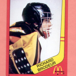 1982 Mcdonald's Quebec #2-Richard Brodeur