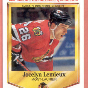1992 PANINI Durivage #15-Jocelyn Lemieux