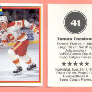 1993 Semic Sweden #41-Tomas Forslund
