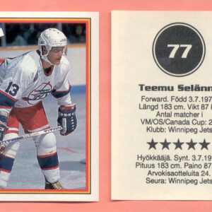 1993 Semic Sweden #77-Teemu Selanne