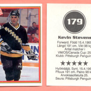 1993 Semic Sweden #179-Kevin Stevens