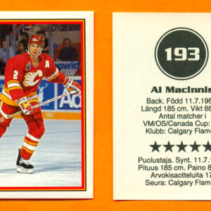 1993 Semic Sweden #193-Al MacInnis