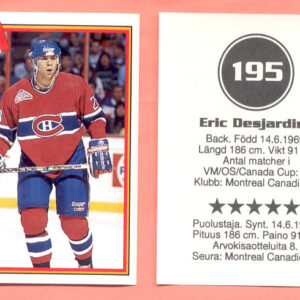 1993 Semic Sweden #195-Eric Desjardins