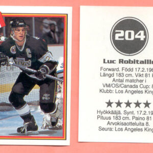 1993 Semic Sweden #204-Luc Robitaille