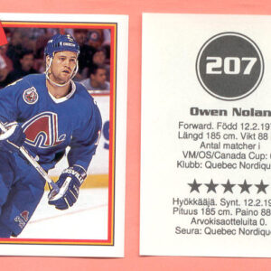 1993 Semic Sweden #207-Owen Nolan