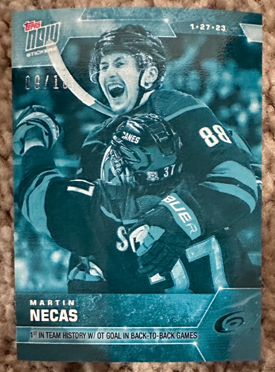 2022-23 Topps NOW Ice Parallel #175- Martin Necas (1 of 10)