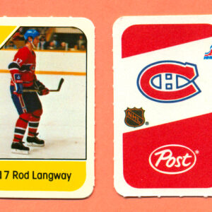 1982 Post Mini Cards #233-Rod Langway