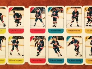 1982 Post Cereal NHL Mini Card Flat Panel New York Islanders