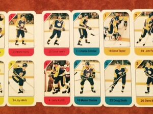 1982 Post Cereal NHL Mini Card Flat Panel Los Angeles Kings