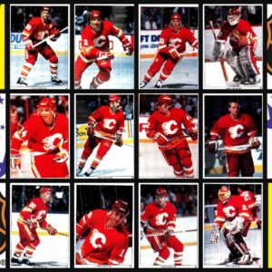 1991 Panini Calgary Flames NHL Hockey Stickers Super Set of 32 (2 Panels)