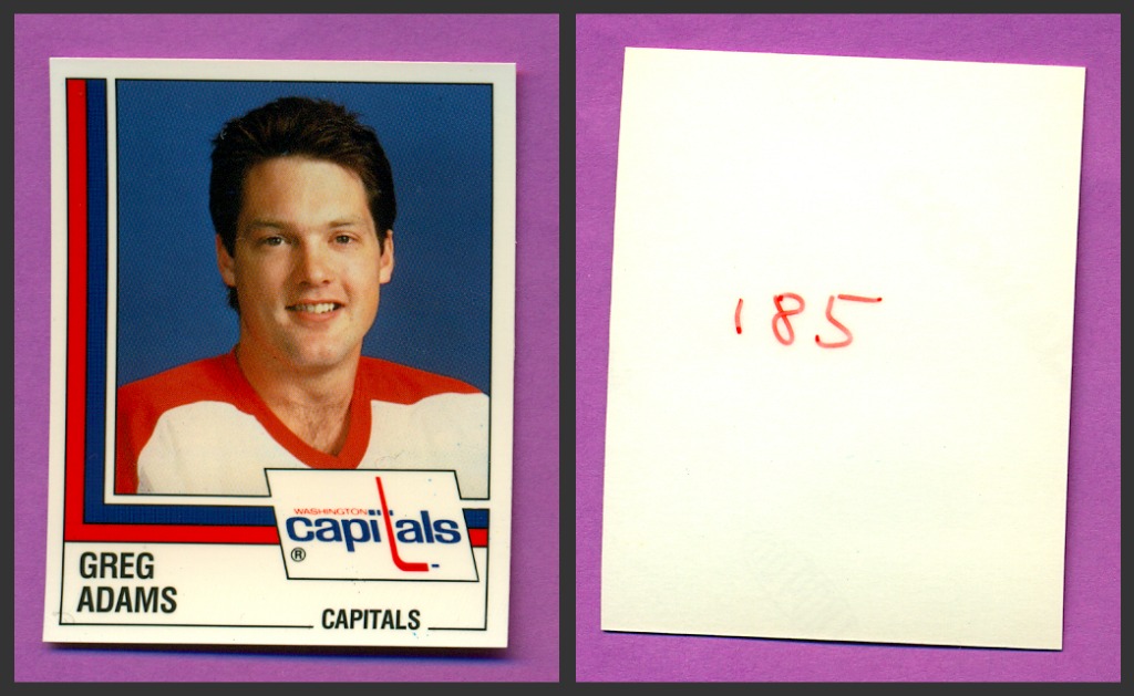 1987 PANINI 1 of 1 PROOF #185-Greg-Charles Adams