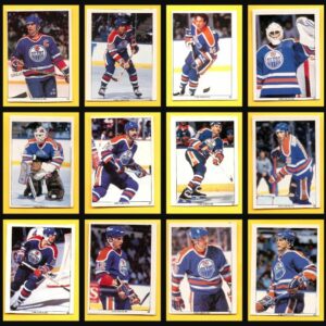 1991 Panini Edmonton Oilers NHL Hockey Stickers Super Set of 32 (2 Panels)