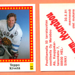1991 Semic Finland #15-Teppo Kivela