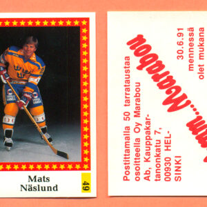 1991 Semic Finland #49-Mats Naslund