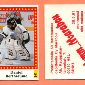 1991 Semic Finland #54-Daniel Berthiaume