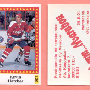 1991 Semic Finland #136-Kevin Hatcher
