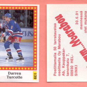 1991 Semic Finland #139-Darren Turcotte