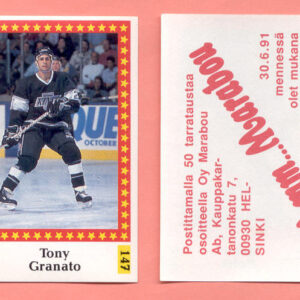 1991 Semic Finland #147-Tony Granato