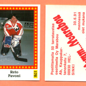 1991 Semic Finland #178-Reto Pavoni