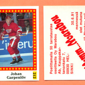 1991 Semic Finland #212-Johan Garpenlov