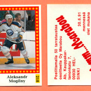 1991 Semic Finland #218-Alexander Mogilny