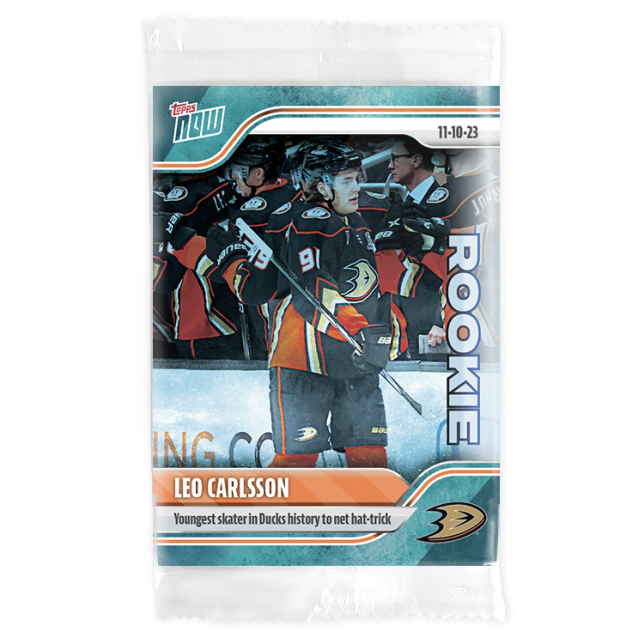 2023-24 TOPPS NOW /10 Blue Ice Parallel #33- Leo Carlsson 2 (1 of 10)