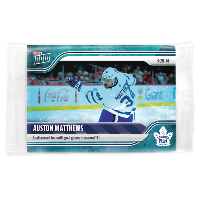 2023-24 TOPPS NOW /10 Blue Ice Parallel #150- Auston Matthews 8 (1 of 10)