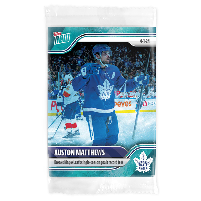 2023-24 TOPPS NOW /10 Blue Ice Parallel #160- Auston Matthews 10 (1 of 10)