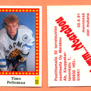 1991 Semic Finland #25-Timo Peltomaa