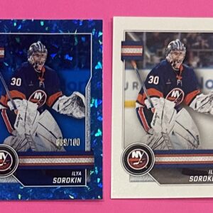 2025-26 TOPPS #295 - Ilya Sorokin Blue #'d Parallel Insert out of 100