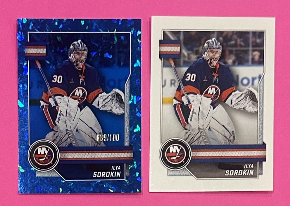 2025-26 TOPPS #295 - Ilya Sorokin Blue #'d Parallel Insert out of 100