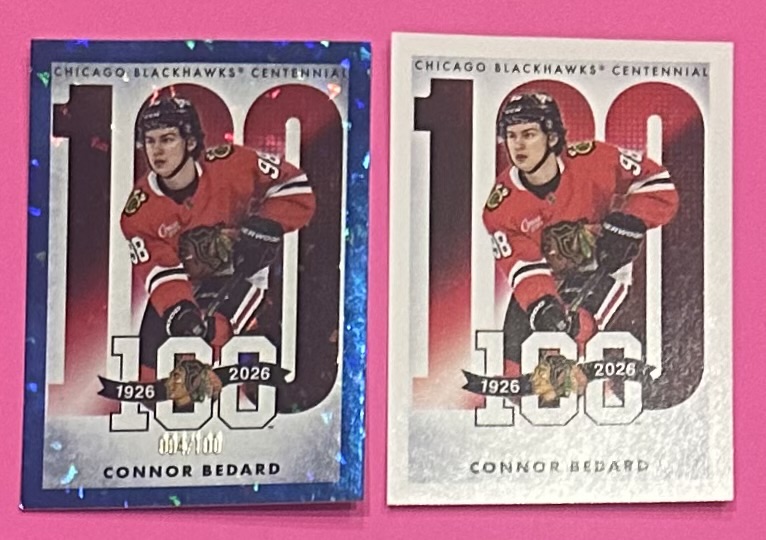2025-26 TOPPS #753 - Connor Bedard Blue #'d Parallel Insert out of 100