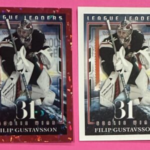2025-26 TOPPS #642 - Filip Gustavsson Red #'d Parallel Insert out of 10