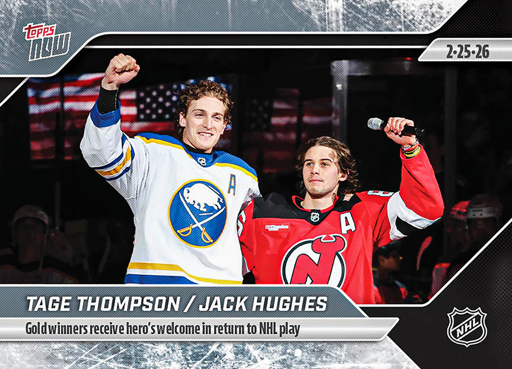 2025-26 Topps NOW #109 - Tage Thompson 2/ Jack Hughes (1 of 1040)