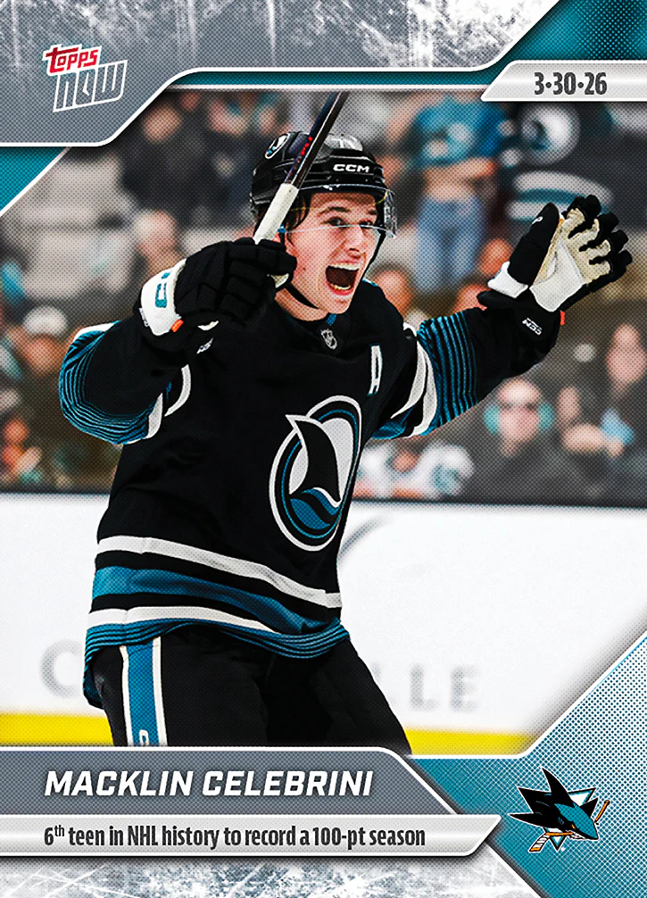 2025-26 Topps NOW #134 - Macklin Celebrini 9 (1 of 1570)