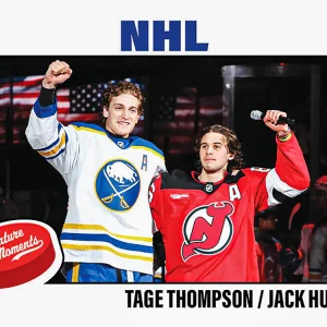 2025-26 Topps NOW Signature Moments #109 -  Tage Thompson 2/ Jack Hughes (SM25)
