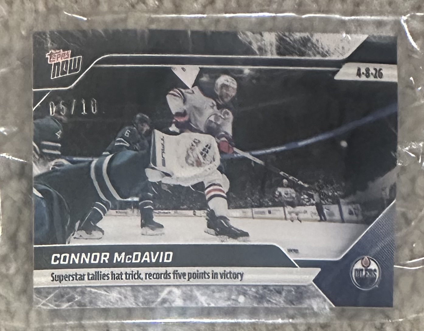 2025-26 Topps NOW /10 Black Ice Parallel #143 - Connor McDavid 4 (1 of 10)