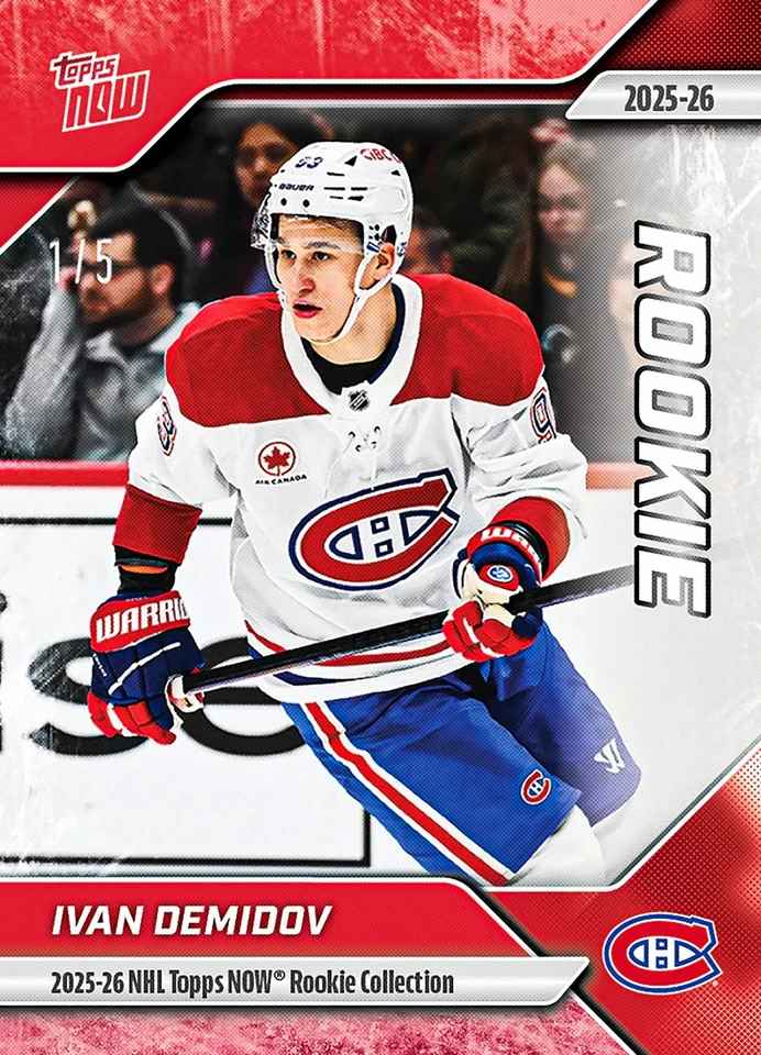 2025-26 Topps NOW /5 Red Ice Paralllel #RC-4 - Ivan Demidov 5 (1 of 5)
